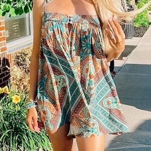Impressions Multicolor Boho Mini Dress romper